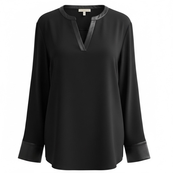 MICHAEL Michael Kors Tops - Michael Kors Top with Leather Trim & Gold Accents Women’s Size Medium
